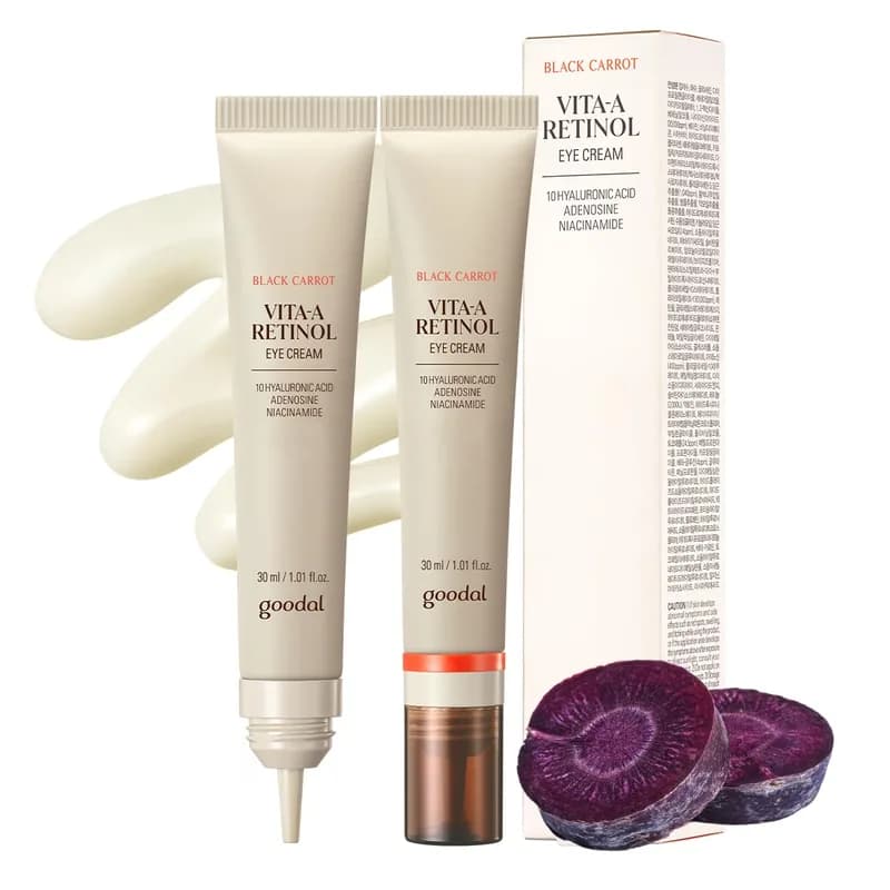GOODAL GOODAL Black Carrot Vita-A Retinol Eye Cream, Daily Cream for Under Eye, Smoothing Skin Care, K-Beauty, Korean Skincare