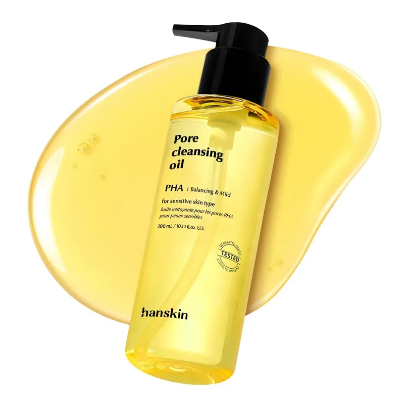 Hanskin PHA Pore Cleansing Oil - Korean Cleansing Oil for Face, Lightweight Makeup Remover & Oil Cleanser, Removes Makeu