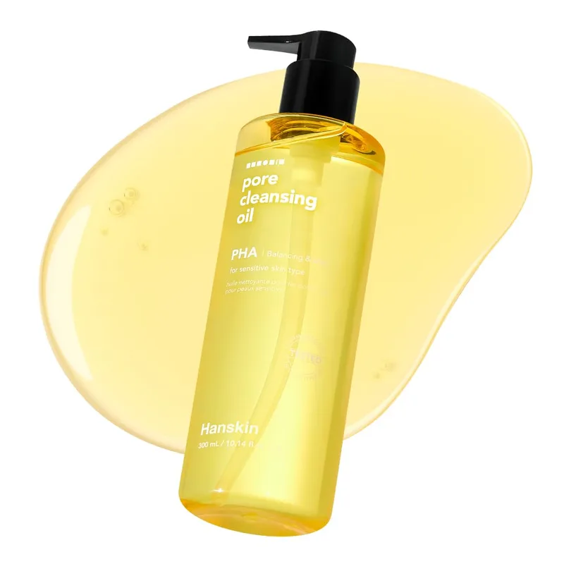 Hanskin PHA Pore Cleansing Oil - Korean Deep Pore Cleansing Makeup & Sebum Remover XL, Blackhead & Large Pores Cleanser
