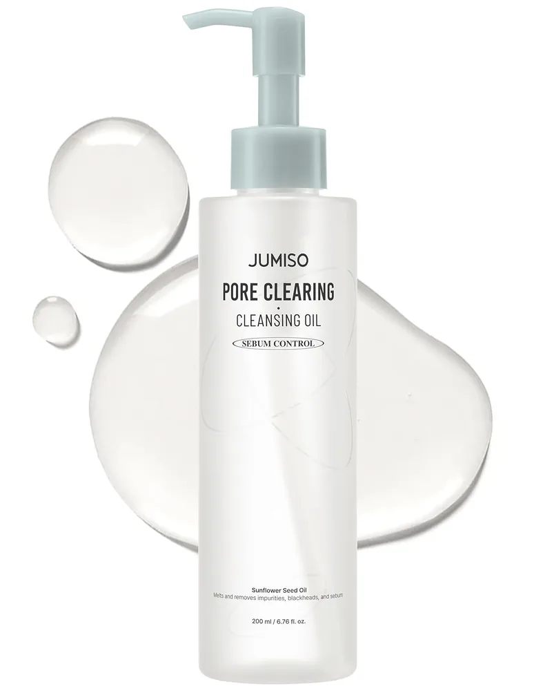 JUMISO Pore Clearing Cleansing Oil - Korean Face Makeup Remover Waterproof Makeup Deep Cleansing Blackhead Removal No Re