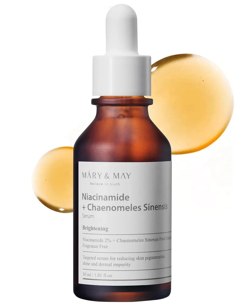 Mary&May Mary&May Niacinamide + Chaenomeles Sinensis Face Serum - Korean Vitamin B3 Face Serum for Clear, Bright Skin, Sebum Cont