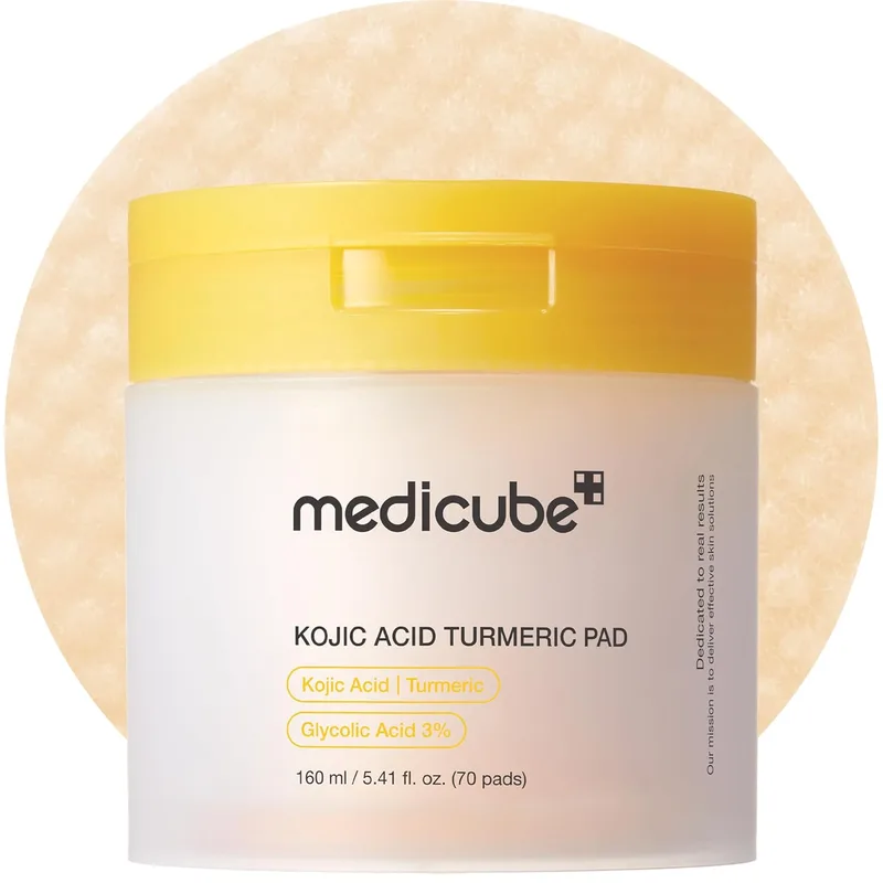 medicube Toner Pads Kojic Acid Turmeric Clarifying Toner Pad for Troubled Skin & Use After Spot Care, Soothing with Koji