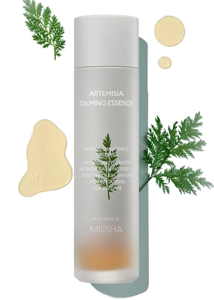 MISSHA Artemisia Calming Essence 5.07 Fl oz / 150ml - 100% Artemisia Annua Extract Facial Toner for Sensitive Skin, Kore