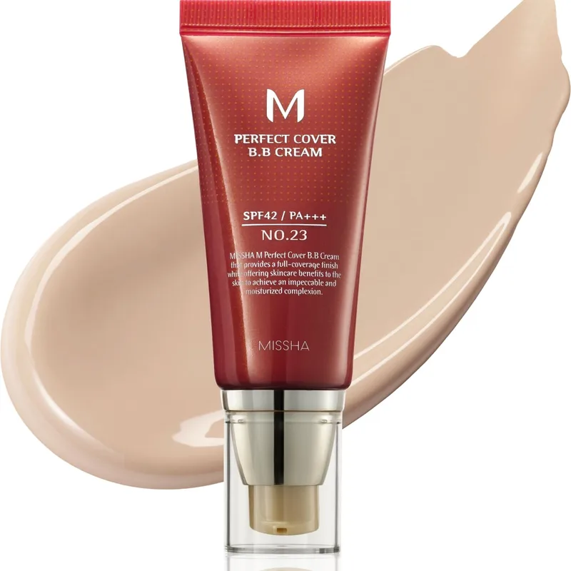 MISSHA M Perfect Cover BB Cream No.23 Natural Beige -Light/Medium with Cool/Neutral Undertone SPF 42 PA +++ 1.69 Fl Oz -