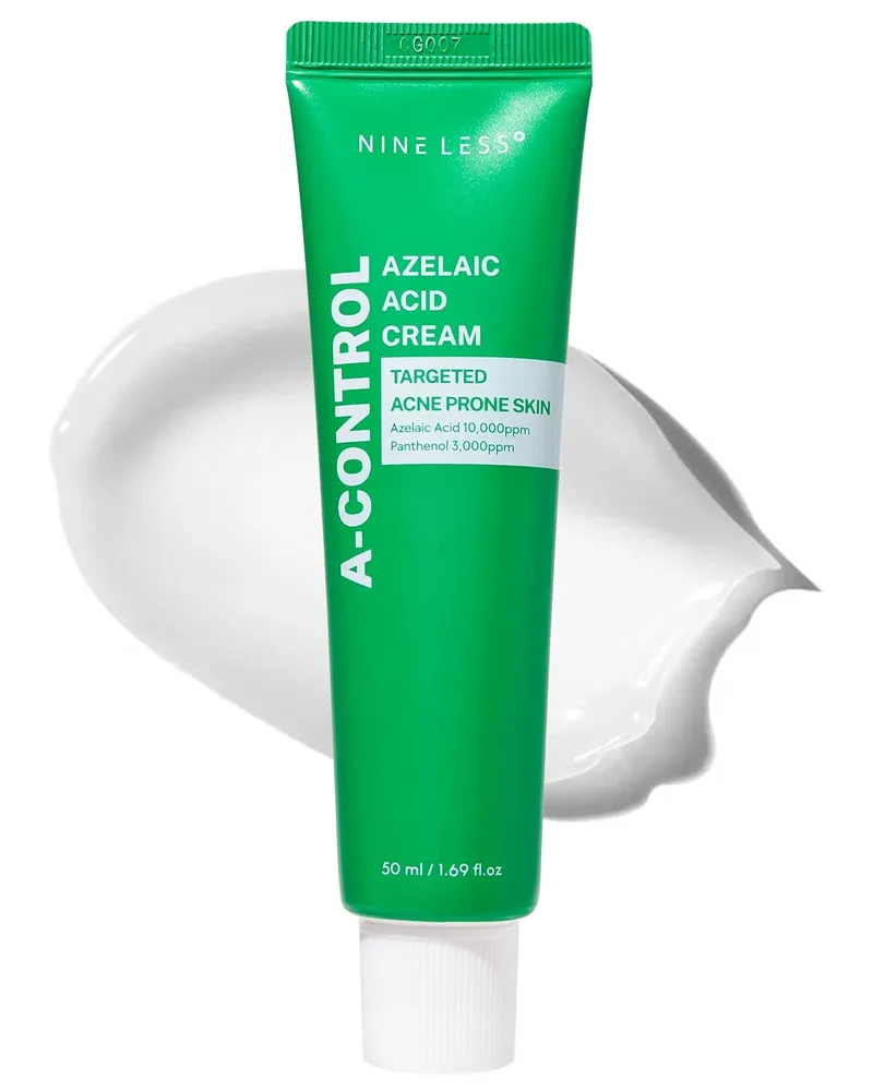 NINELESS A-Control Azelaic Acid Cream – Korean Blemish Clear Moisturizer for Face - Acne-Fighting & Hydrating for Cleare