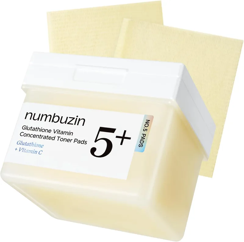 numbuzin No.5 Vitamin-Niacinamide Concentrated Pad, Daily Double-Sided Facial Pads with Glutathione, PHA & LHA for a Fre