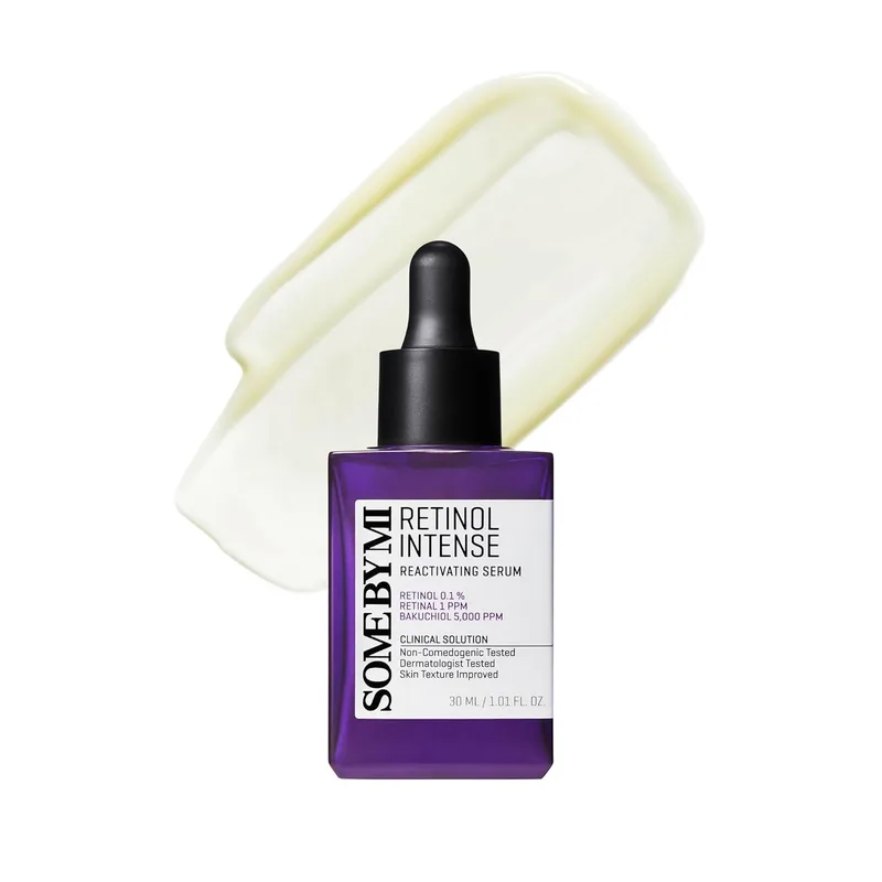 SOME BY MI Retinol Intense Reactivating Serum – 1.01oz, 30ml – Korean Bakuchiol Retinol Serum for Face Firming – Improve