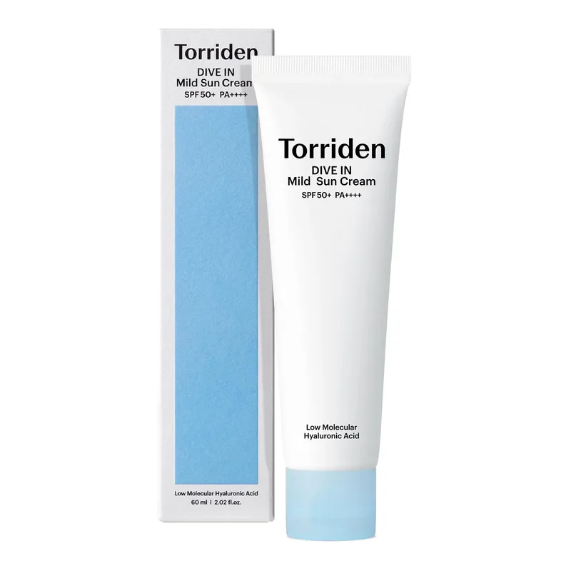 Torriden DIVE-IN Mild Sunscreen, Vegan, Broad Spectrum SPF 50+ PA++++, Hyaluronic Acid Infused Non-Nano, Reef-Safe Miner