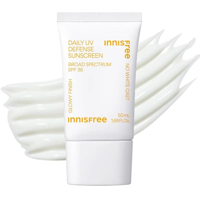 innisfree Daily UV Defense SPF 50+ PA++++ Korean Face & Body Sunscreen, Broad Spectrum, Invisible Finish, No White Cast,